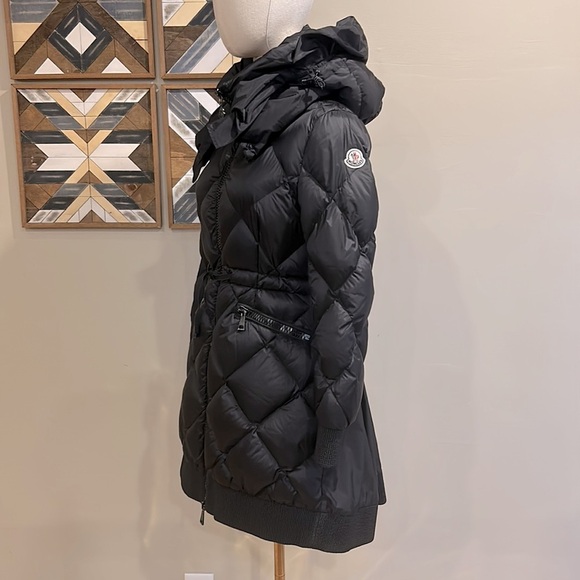 Moncler Verrerie Hooded Quilted Puffer Coat Down Parka Jacket in Black 00 XS - Picture 3 of 16